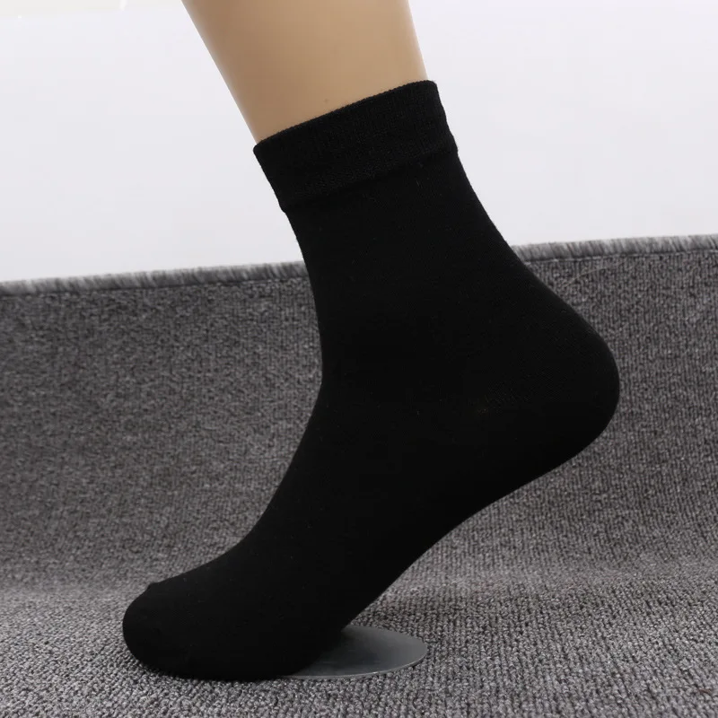 5 пар = 10 штук Zerlos размера плюс 43-48 мужские носки без пятки хлопковые однотонные мужские деловые носки для мужчин Новинка весна лето - Цвет: black