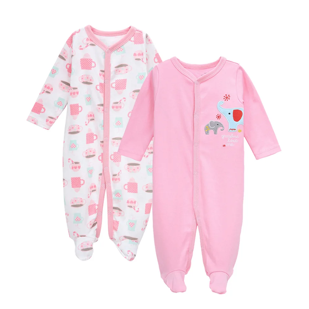 Los bebés 2 unids/set bebé recién nacido Ropa romper infantil Jumpsuit Jacquard mamelucos para bebe algodón manga larga ropa de dormir