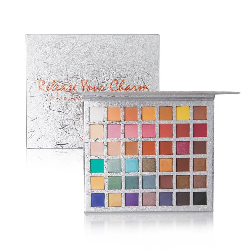 E18060 QIBEST 42 Colors Matte Glitter Eyeshadow Palette Waterproof Makeup Long wearing Smooth Silky Powder Shimmer Eye Shadow Pallete - Цвет: E18060
