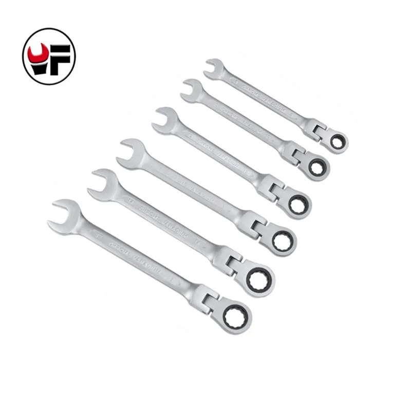 

ALLSOME 8,10,12,13,14,17mm Flexible Head Ratchet Spanner Combination wrench a set of keys gear ring wrench ratchet handle tools+