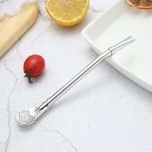 2 шт. нержавеющая сталь прекрасный питомец Pro чай нержавеющая сталь питьевой Yerba мате соломы Тыква Bombilla фильтр ложка Прямая L* 5