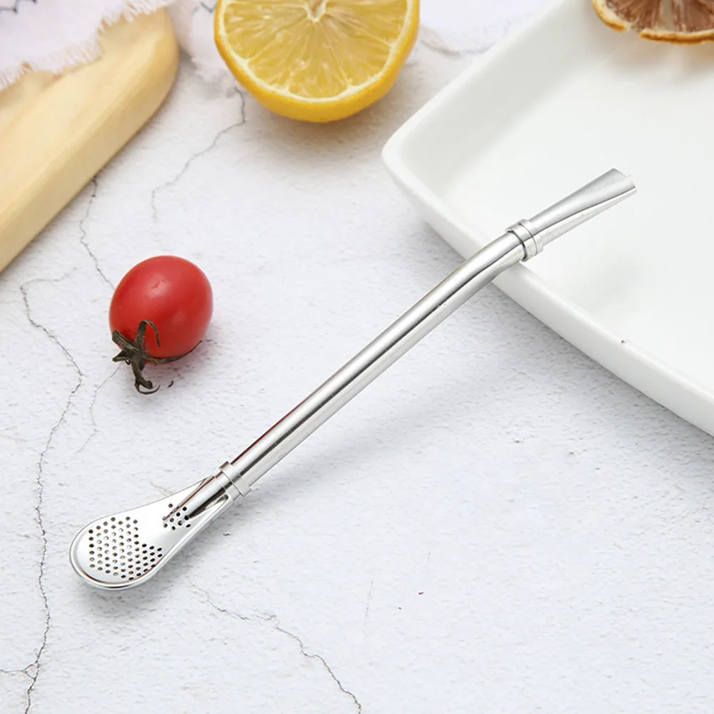 

2PCS stainless steel lovely pet Pro Tea Stainless Steel Drinking Yerba Mate Straw Gourd Bombilla Filter Spoon Drop shipping L*5