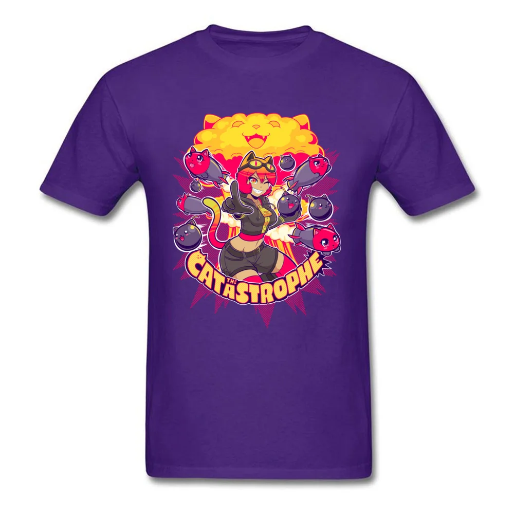 The Catastrophe Fashionable T-Shirt for Men 100% Cotton Thanksgiving Day Tops T Shirt Custom Tshirts Short Sleeve Latest O-Neck The Catastrophe purple