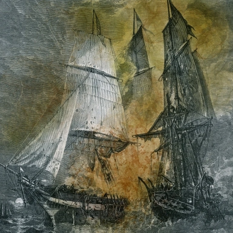 Bon Homme Richard and Serapis  1779 Poster Print by Science Source (24 x 36)