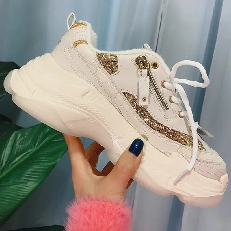 Женская обувь кроссовки из натуральной кожи на платформе zapatos de mujer женская с