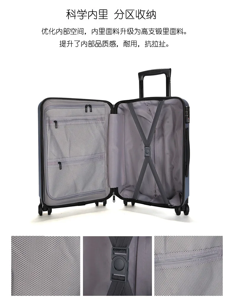 ZYJ Travel Trolley Luggage Men Women Alloy Business Solid Rolling Scratchproof Airplane Suitcase Luggage Spinner Wheels Trunk (22)