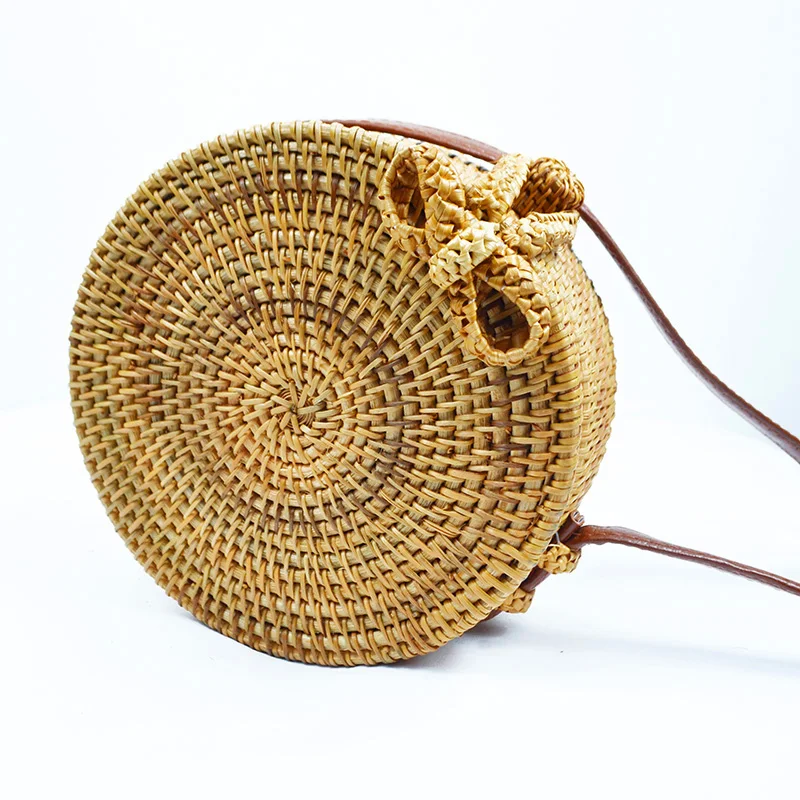 

2019 Handmade Rattan Women Messenger Bag Lady Shoulder & Crossbody Bags Empty Basket Rattan Bag