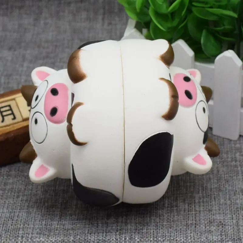 3Pcs/lot Kawaii Milk Cow Cake Squishy Jumbo 10cm Bread Squeeze Buns Squishy Slow Rising Toys Phone Strap Squishi Kid Juguetes