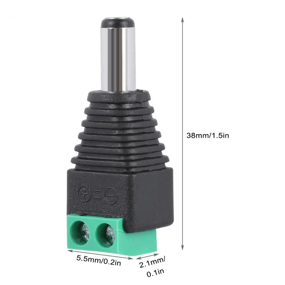 10 шт. ПВХ DC Мощность штекер адаптера Разъем 5,5*2,1 мм для видеонаблюдения легко переносить и работать