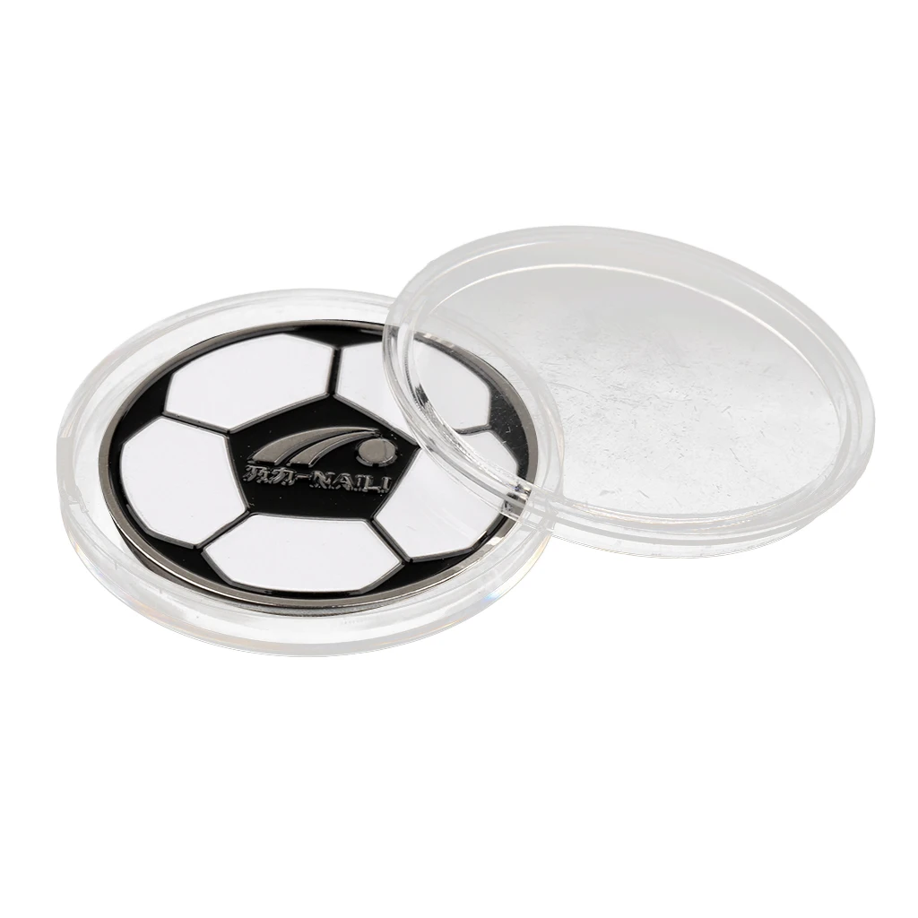 Alloy Football Soccer Referee Flip Coin Judge Soccer Toss Coin Pick Side Finder With Plastic Carry Case