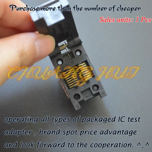 Clamshell SOP16 to SOP16 test socket FP16/SOIC16 ic socket Pitch=1.27mm width=4.5mm