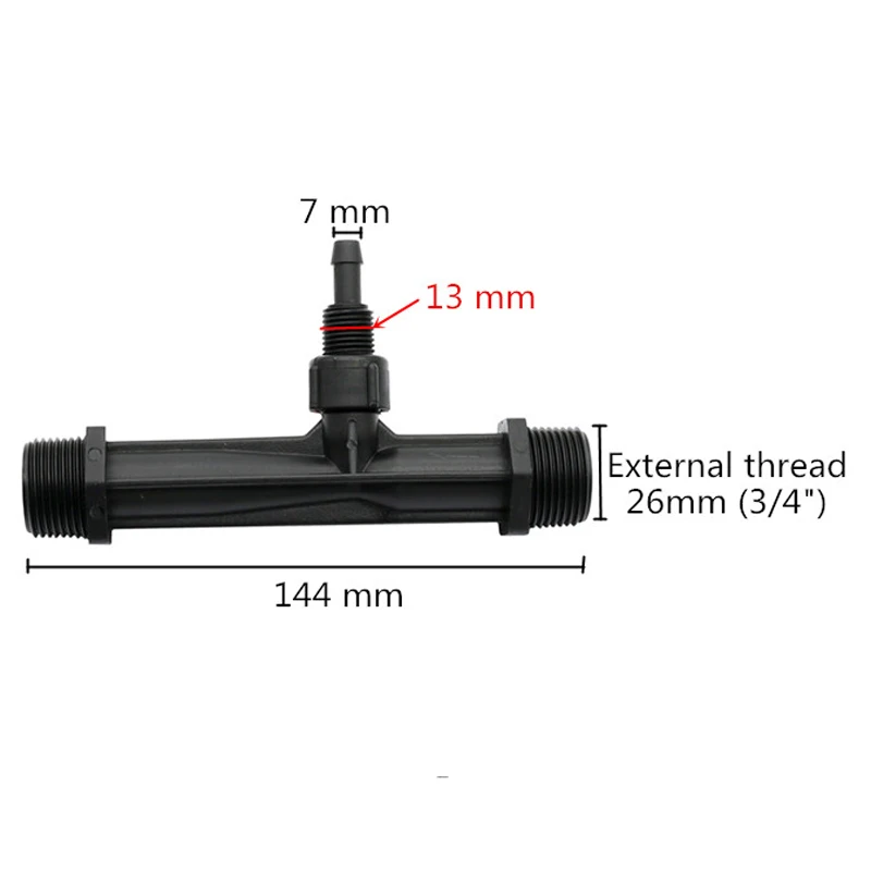 Удобрения вентури инжекторы с 1/2, 3/4, 1 дюймов наружной резьбой сельскохозяйственные инструменты удобрения орошения капельного устройства 1 шт - Цвет: Black