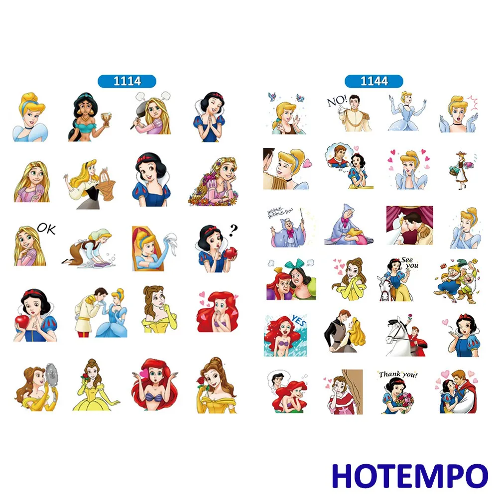 

HOTEMPO 2 sheets Lovely Princess Stickers PVC Waterproof Children DIY Letter Diary Scrapbooking Pegatinas stickers