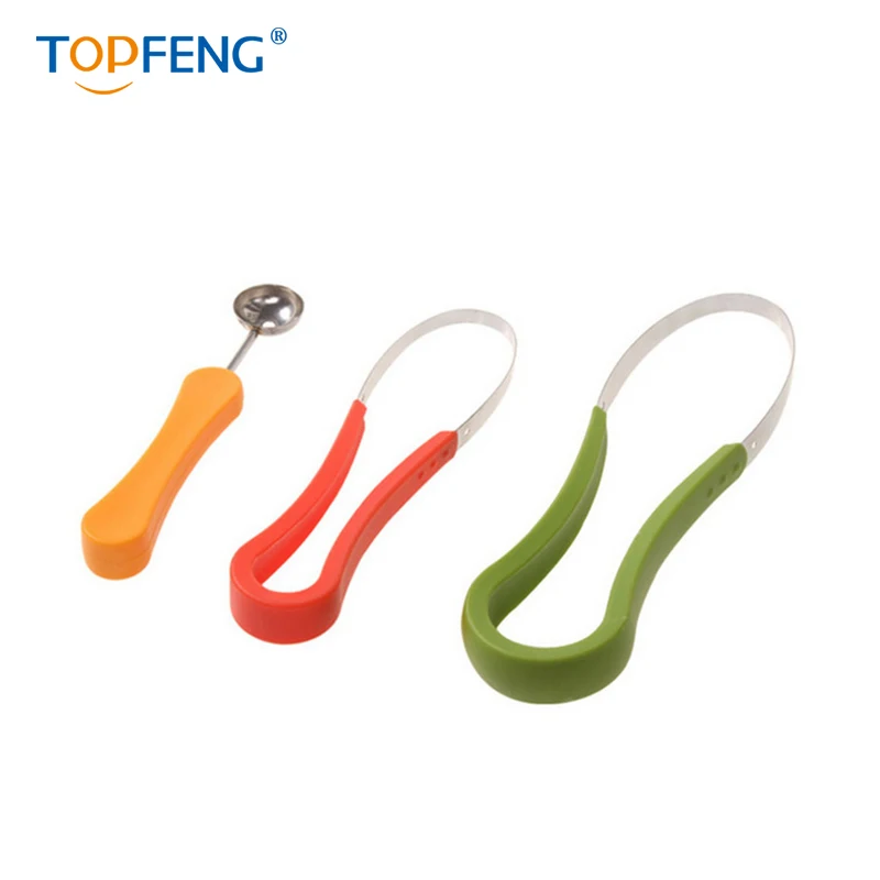 3 Pcs Set Stainless Steel Ice Cream Fruit Melon Ball Scoop Slicer Dig Pulp Separator2