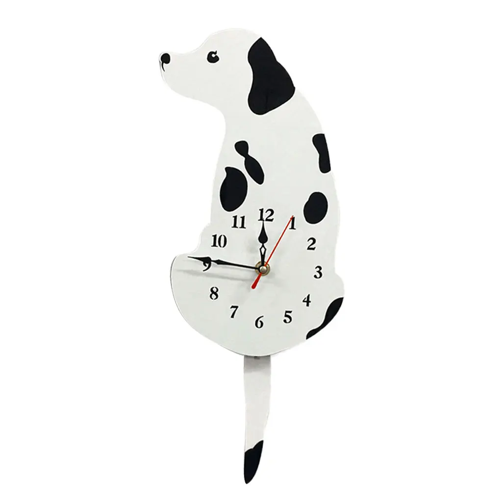 Cute Tail Wagging Labrador Dog Decor Clock Kds Room Cartoon Wall Clock Time Watch Decor Prop Ornament	