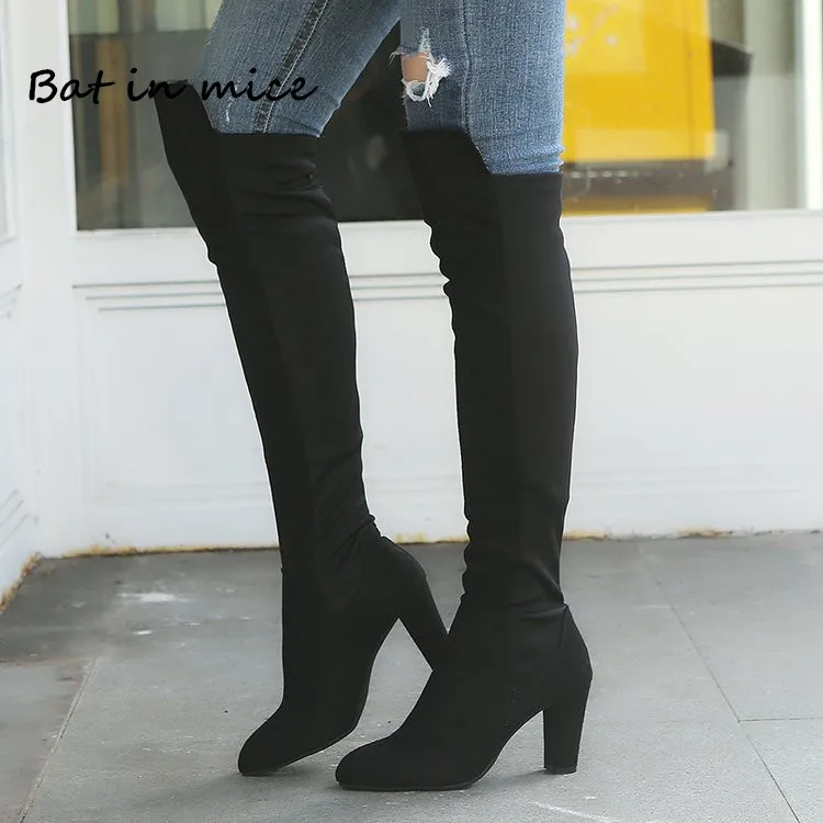 

Women casual pumps Knee High boots shoes Winter women Platform High Heels derss Warm snow boots botas mujer plus size 35-43 W458
