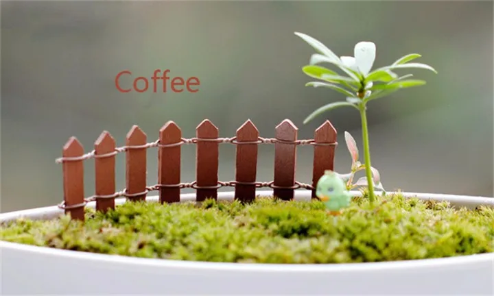 12 1Pcs Micro Landscape Small Wooden Fence DIY Flexible Figurines Miniatures Home Decoration Toy Jewelry Accessories