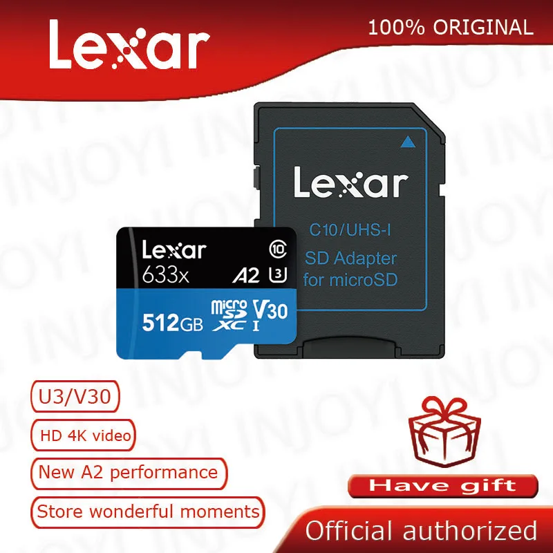 

original Lexar micro sd card 32gb 64gb 128gb 256gb 512gb carte sd Class10 633x TF Flash Memory Card mecard Micro sd kart A1 A2