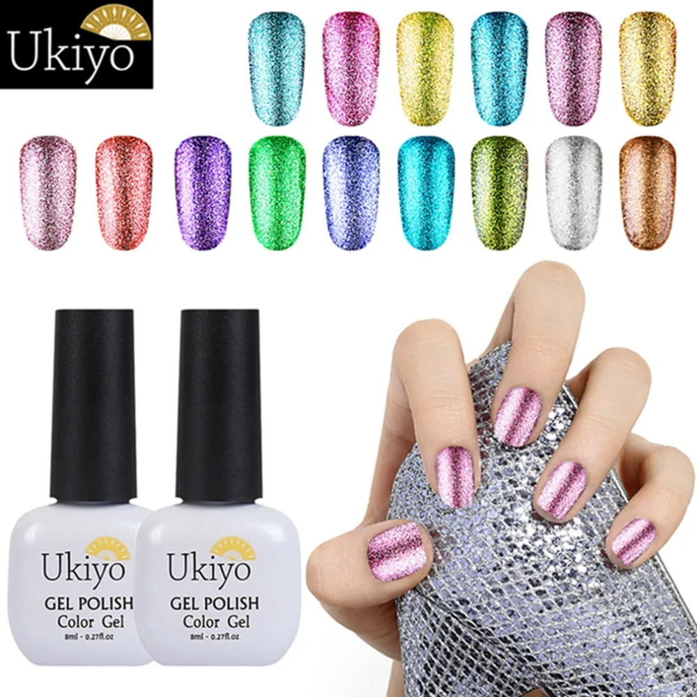 Ukiyo 8 мл Платиновый Цветной Гель лак для ногтей Полупостоянный УФ гель Блестящий