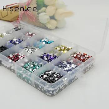 

1Box 15000pcs 15 Colors 2MM Design Novel Fashion Multi-Style Flat Back Resin DIY Design Nail Art Clothing Handicraft Decoration