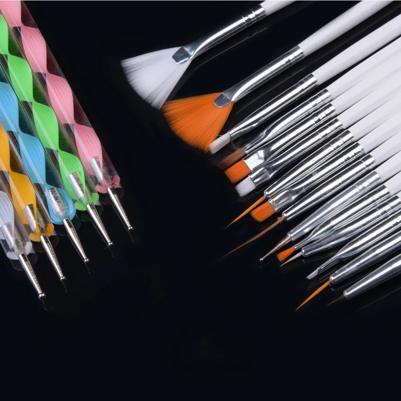

20pcs/set Art Design Painting Tool Pen Polish Brush Set Kit Professional Nail Brushes Styling Nail Art tools