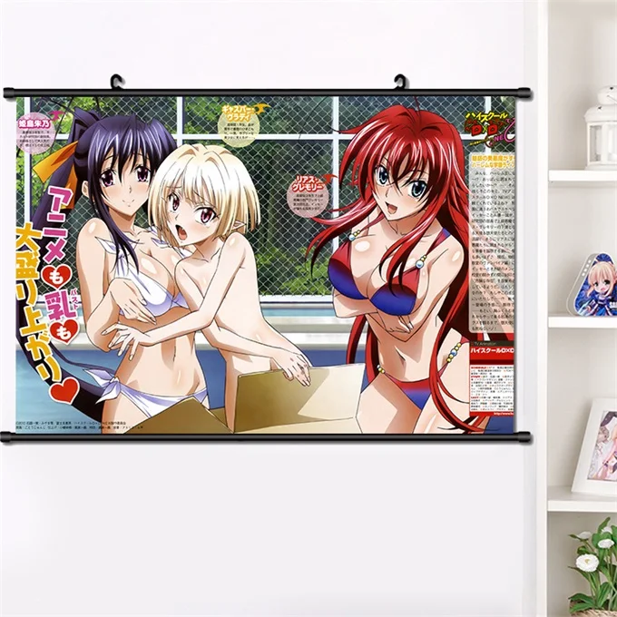 Аниме старшая школа DxD Hyoudou Issei Rias Gremory Настенная картина плакат прокрутка холст манга Настенный декор плакат прокрутка живопись - Цвет: H