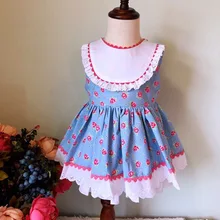 Новинка года; сезон весна-лето; Платья с цветочным рисунком для девочек; модная детская одежда; платье