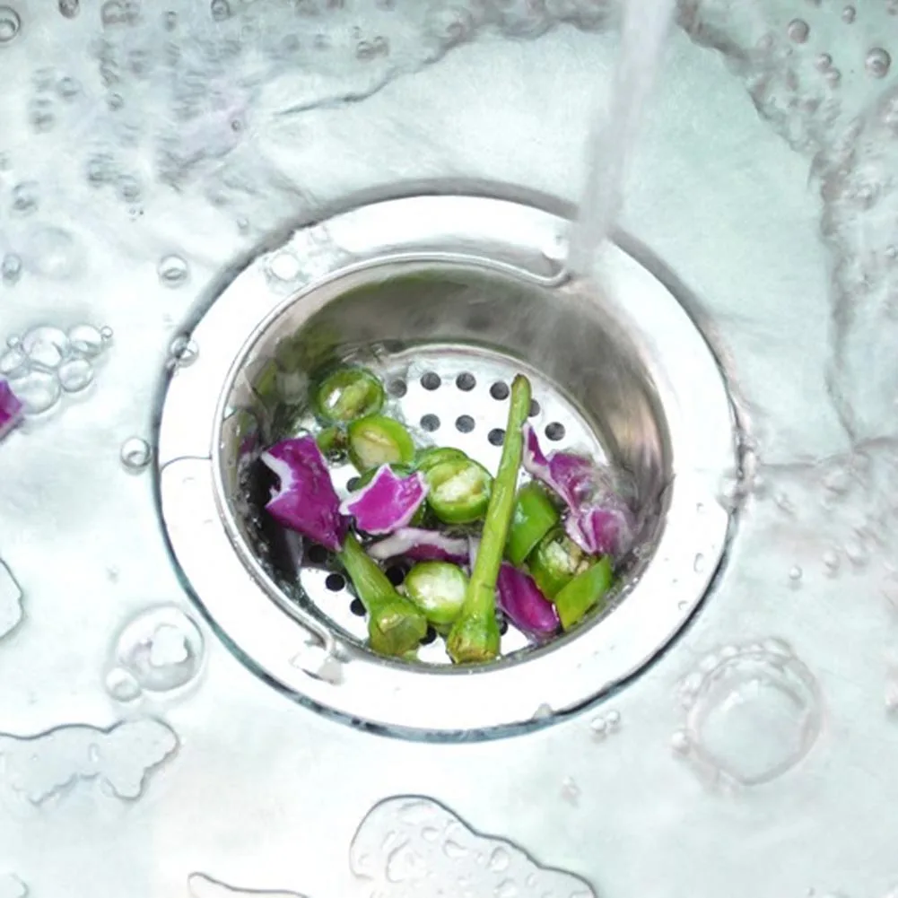 

1PC Kitchen Steel Sink Strainer Waste Disposer Plug Drain Stopper Filter Bathroom Accessories Linear Basin Cover