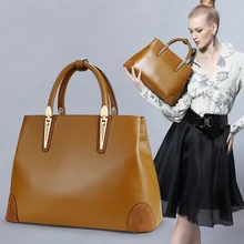 Классические новые женские сумки из натуральной кожи, модные женские сумки-тоут из воловьей глазурованной кожи