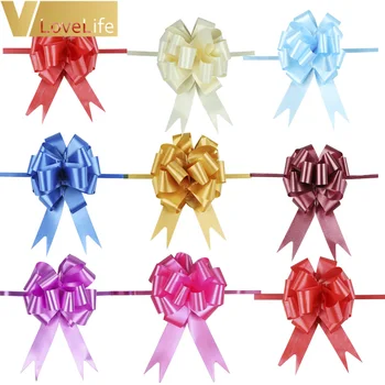 

12pcs 30mmx120cm Pull Bows Wedding Car Decoration Christmas Gift Wrap Wedding Birthday Party Decor Valentines Supplies