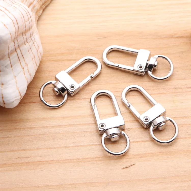 6 Silver Swivel Trigger Clip Lobster Clasp Snap Hook Bag Charm Key Ring Findings 