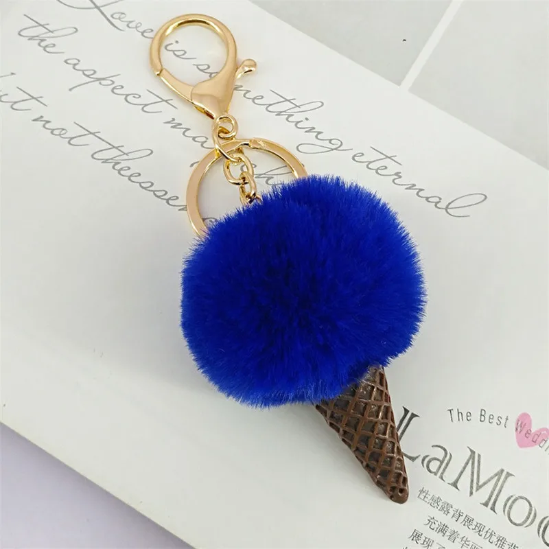 2019 Fur Pom Keychains Fake Rabbit fur ball key chain porte clef pompom de fourrure fluffy Bag Charms bunny keychain Keyring | Украшения и