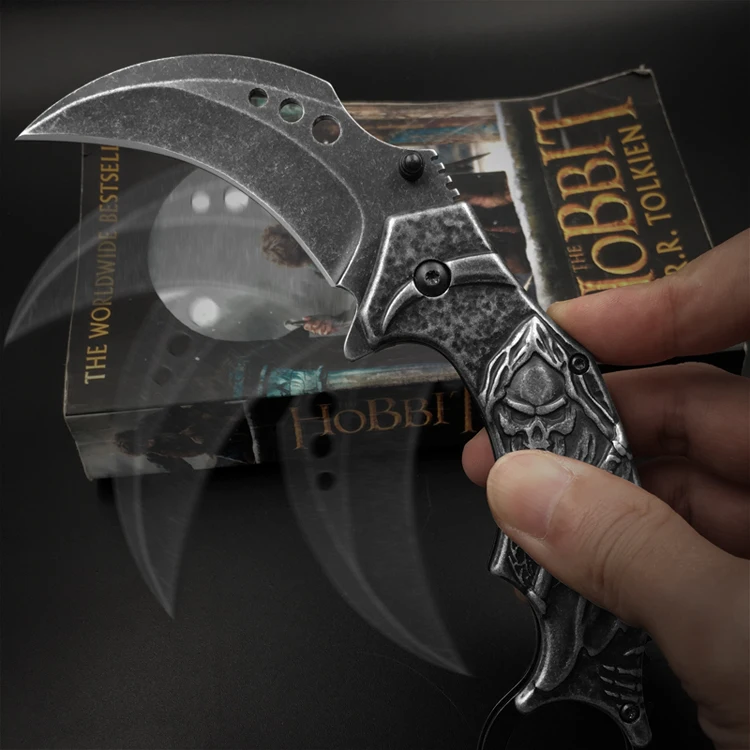 

Small Karambit 440 steel folding knife All steel handle Exquisite pocket knife give away gifts collection culture Send his girl