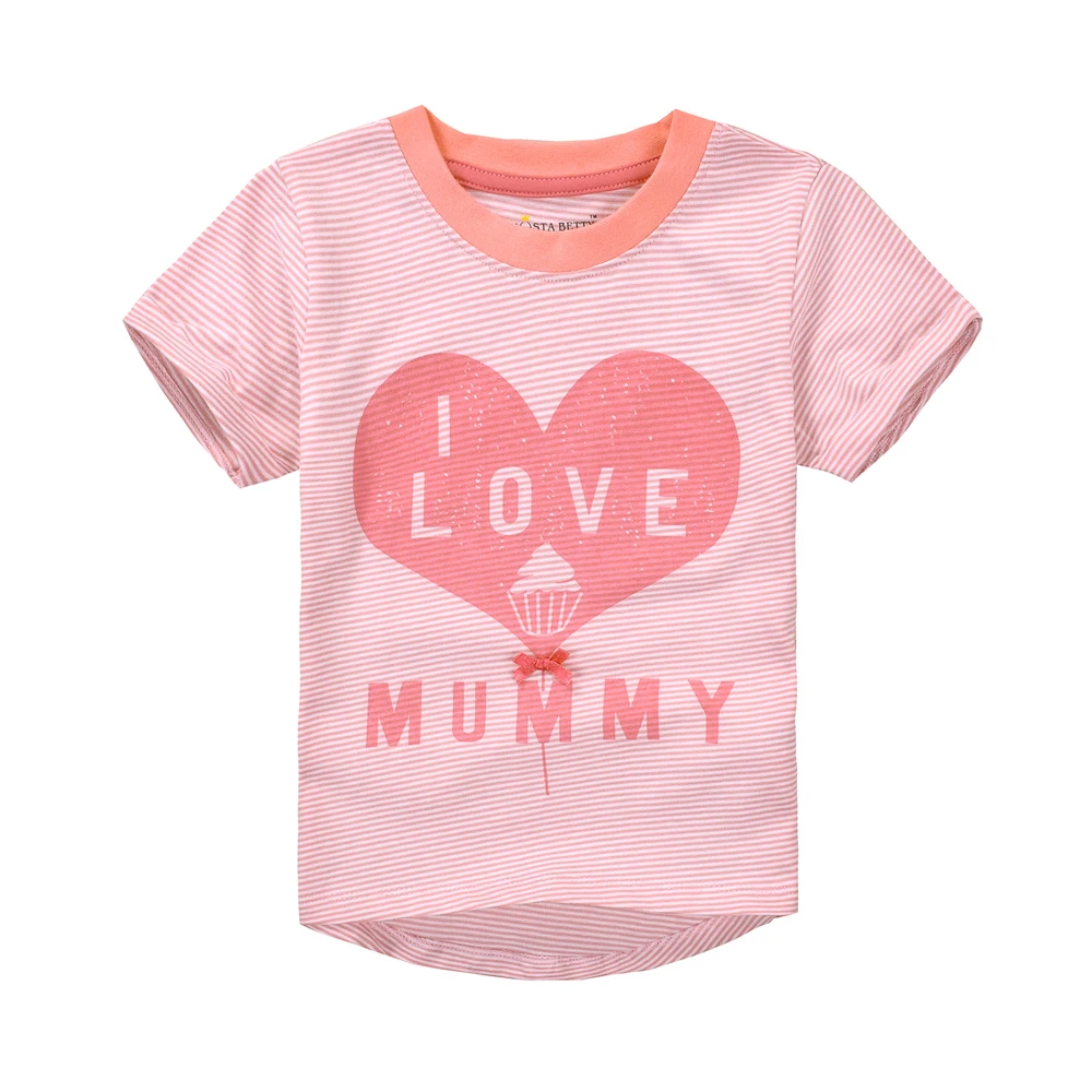 Baby Girl Tees Kid Girl Short Sleeve T shirts Pink Love Cotton Baby