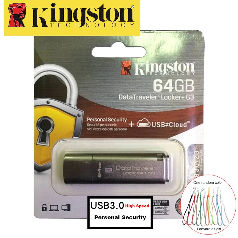 Kingston USB флэш накопитель 64GB USB3.0 металлическая Флешка персональная безопасность