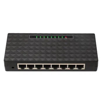 

8-Port Wireless Network Switch Gigabit Lan Poe Ethernet Hub Adapter 8-Port Full Gigabit Ethernet Switch EU/US PLUG
