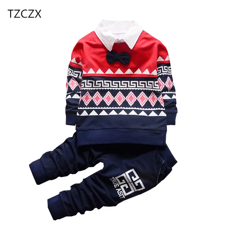 

TZCZX New Children Baby Boys Sets Fashion Printed Tops+Pants For 6 Month to 3 Years Kids Wear Clothes
