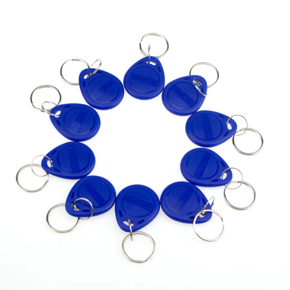 100pcs 125KHz RFID Card/Keyfob for Door Access Control System TK4100/EM4100 Keychains EM Token Tags blue цена 100pcs 125KHz RFID Card/Keyfob for Door Access Control System TK4100/EM4100 Keychains EM Token Tags blue цены онлайн