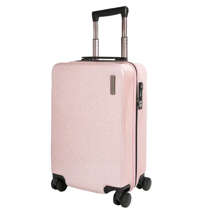 

20''24'' Zipper ABS Rolling Luggage Wheel Trolley Travel Suitcase Luxury Brand Boarding Bag Glittering surface