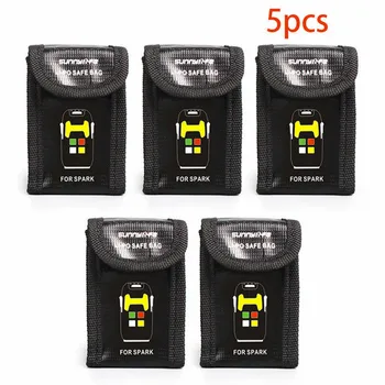 

5pcs DJI Spark Lipo battery explosionproof safe storage bag Fireproof Box Heat Resistance Radiation protection Pocket