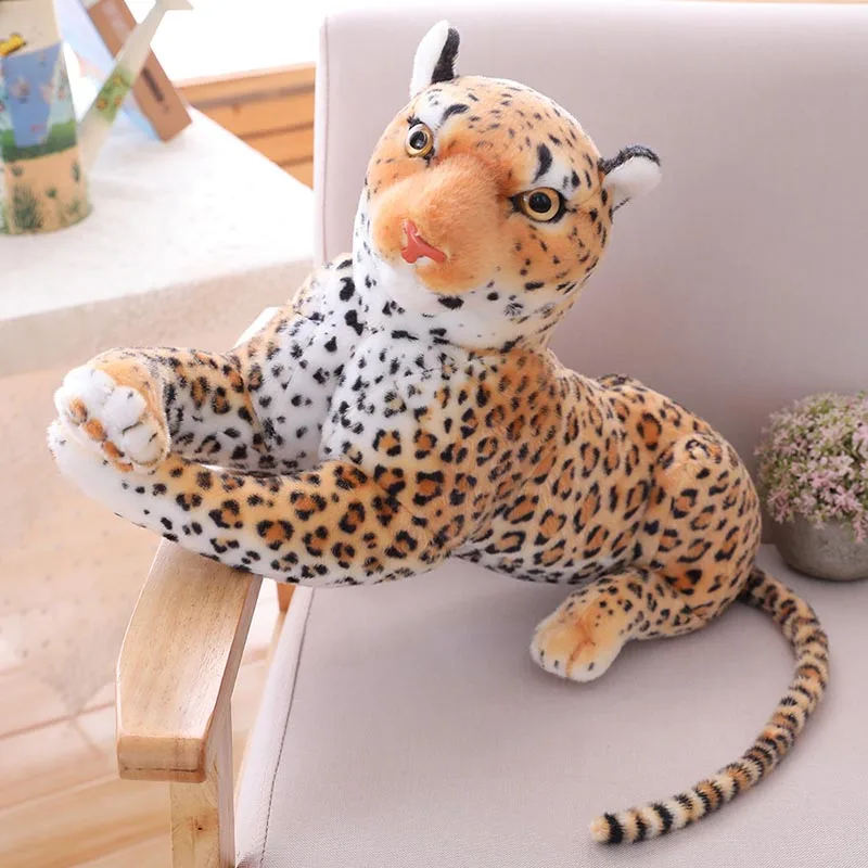 30 см-90 см игрушка пантера реалистичные мягкие животные Черная пантера плюшевые реалистичные леопардовые мягкие куклы подарок для детей - Цвет: Оранжевый