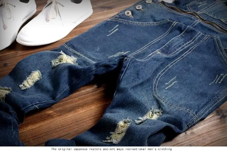 2018 Для мужчин хип-хоп тонкий черный джинсовые комбинезоны Для мужчин осенние джинсы Комбинезон винтажная Мужская подвязка штаны-карго A50301