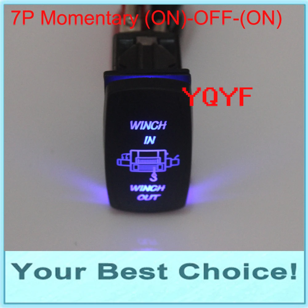 

IP68 Waterproof 24V/10A,12V/20A Car/Auto/Marine/Boat Push Button Rocker Toggle WINCH Switch,7P Momentary
