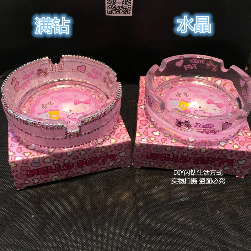 Crystal Ashtray Glass Ashtray Pink Diamond Personality Lovely Creative