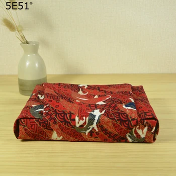 

Japanese furoshiki cotton 100% / Japan classic Tradition sector red printed/ Many Uses