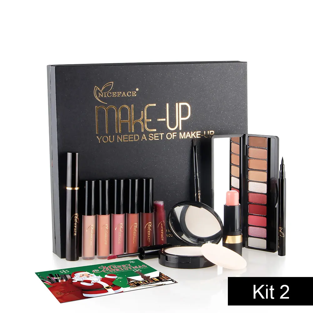

NICEFACE (Best Gift) Makup Tool Kit 13Pcs Make up Cosmetics Including Eyeliner Matte Lipstick Eyebrow Pencil Pressed Powder