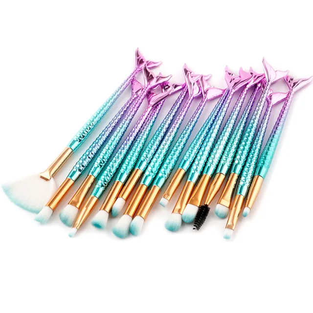 Best Price 15Pcs Mermaid Brushes Lip Blush Powder Makeup Brush Cleaner Beauty Tools Cosmetics Green Pink Eye Shadow Big Large Fan Brush Best Price 15Pcs Mermaid Brushes Lip Blush Powder Makeup Brush Cleaner Beauty Tools Cosmetics Green Pink Eye Shadow Big Large Fan Brush