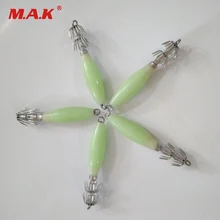 Новые 5 шт/упаковка, шт./компл. с подсветкой крючок в виде кальмара с одной главной балкой с крючком Длина 9,5 см рыбалка сделка с искушением крючок для наживки крючок для рыбной ловли крюк