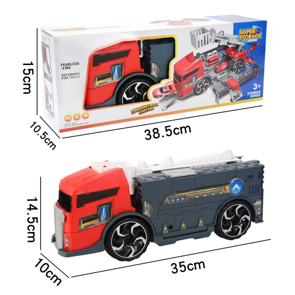 Goedkoop HobbyLane Kinderen Kid Simulatie Brandweerwagen Techniek Voertuig Parkeerplaats Auto Opslag Mock Auto Park Educatief Pull back Auto