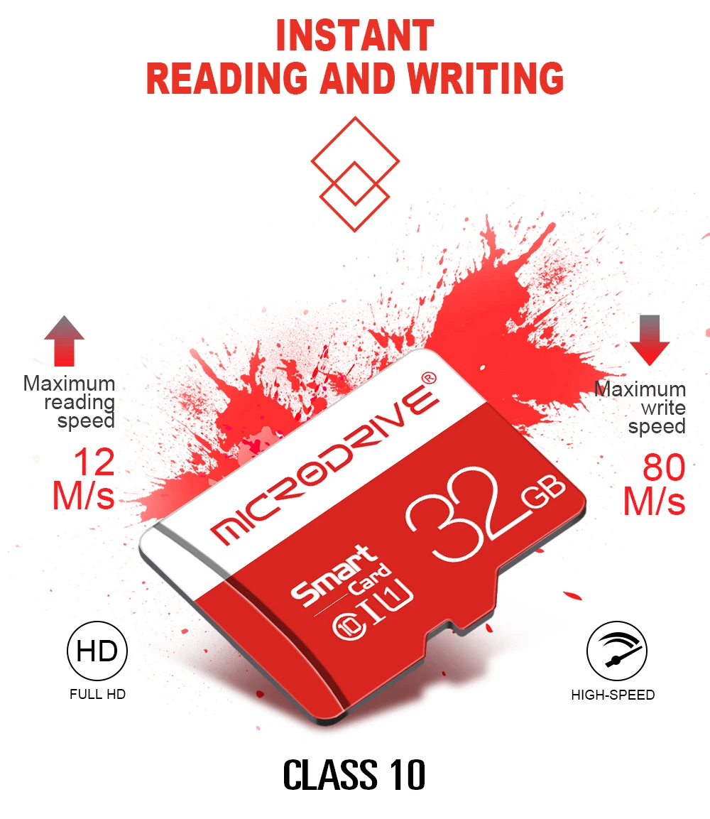 Microdrive высокая скорость флэш-карта памяти 8 ГБ 16 ГБ 32 ГБ Микро карта 64 Гб 128 Гб класс 10 SDHC/SDXC tarjeta Micro sd Cartao de memoria